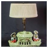 Vintage Chinese-motif ceramic TV lamp