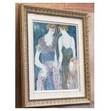 Signed Barbara A. Wood lithograph under plexiglass
