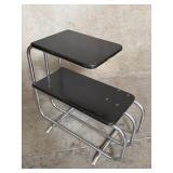 Lloyd Art Deco chrome & wood  tiered side table