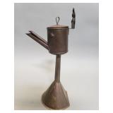 Antique brass whale oil lamp
