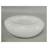 Mid century hand blown art glass bowl clambroth