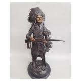 Signed Kauba Native American bronze sculpture on