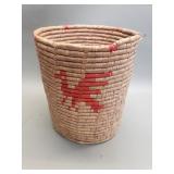 Native American hand woven coiled basket