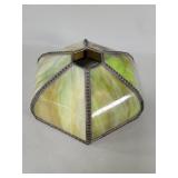 Antique Slag glass and brass lamp shade
