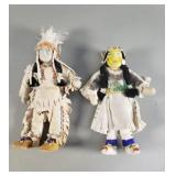 Pair of vintage Native American dolls
