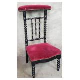 Napoleon III-style ebonized prie-dieu chair