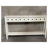 Powell wood console table with four drawers