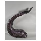 Vintage cast brass classical dolphin sculpture