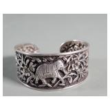 Vintage sterling silver bracelet depicting a