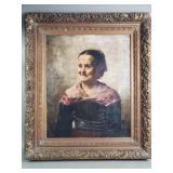 Signed oil on canvas portrait painting