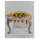 Antique iron,  wood fabric foot stool