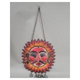 Vintage hand painted sun face wall decoration