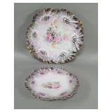 R.S. Prussia porcelain cake plate and plate
