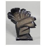 Hand carved obsidian Mesoamerican style warrior