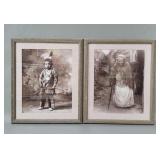 Vintage photographic prints of a young indigenous