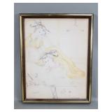 Vinatge signed Sachie mixed media painting