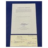 Marx Brothers, Zeppo Marx signed check