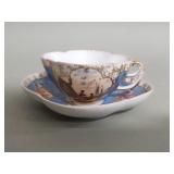 Antique Dresden porcelain teacup and saucers