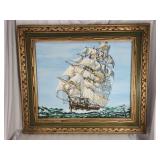 Vintage oil on canvas hand painted & signed art