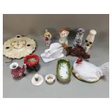Group of porcelain and ceramic vases, tea pot,