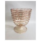Vintage footed hand blown art glass centerpiece