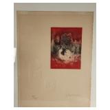 Vintage hand signed Le Ba Dang lithograph