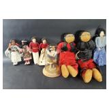Group of vintage Native American dolls