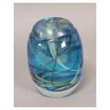 Signed hand-blown studio art glass vase