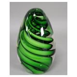 Hand-blown studio art glass paperweight