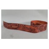 Cerrillos Saddlery hand-tooled leather belt