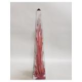 "Obelisk with flames" glass sculpture
