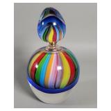 Hand blown studio art glass perfume bottle