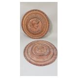 Pair of Spelter embossed medallions