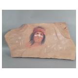 Hand painted Native American portrait on a
