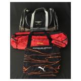 Ferrari and Bentley duffel bags, Porsche tote bag