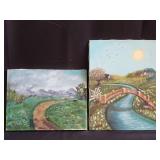 Pair of Kelga oil paintings on canvas