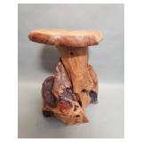 Rust natural cedar wood side table
