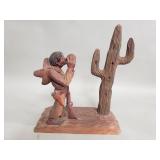 Vintage signed Andy western caricature wood