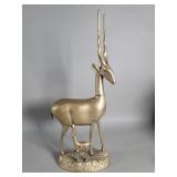 Vintage brass gazelle figure