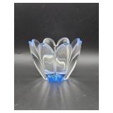 Vintage Orrefors Sweden "Mayflower" blue crystal