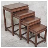 Vintage Asian walnut nesting tables