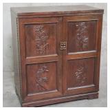 Vintage Asian carved walnut Asian dry bar