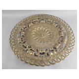 Vintage brass embossed pierced filigree wall