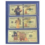 Lot of 3 Kobe Bryant custom-made bills