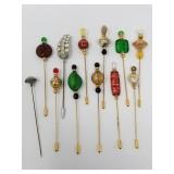 Group of hat pins, including vintage, venetian
