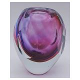 1950sï¿½1960s Murano Sommerso faceted art glass vase
