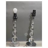 Pair of tiered acrylic ball lamps