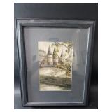 Vintage signed watercolor painting