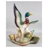 Mid-century ceramic mallard duck planter by