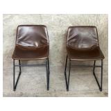 Pair of Round hill furniture inc leather & metal